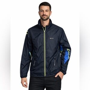 Louis Garneau Navy Neon Windbreaker Jacket Lightweight Men’s Small